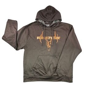 Buckhorn River‎ Realtree Camouflage Skull Hoodie Mens Size L Brown Hunting